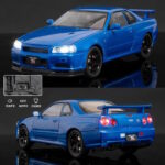 ماکت ماشین فلزی نیسان اسکالاین 1:24 Nissan Skyline GT R R34 - Image 6