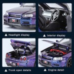 ماکت ماشین فلزی نیسان اسکالاین 1:24 Nissan Skyline GT R R34 - Image 7